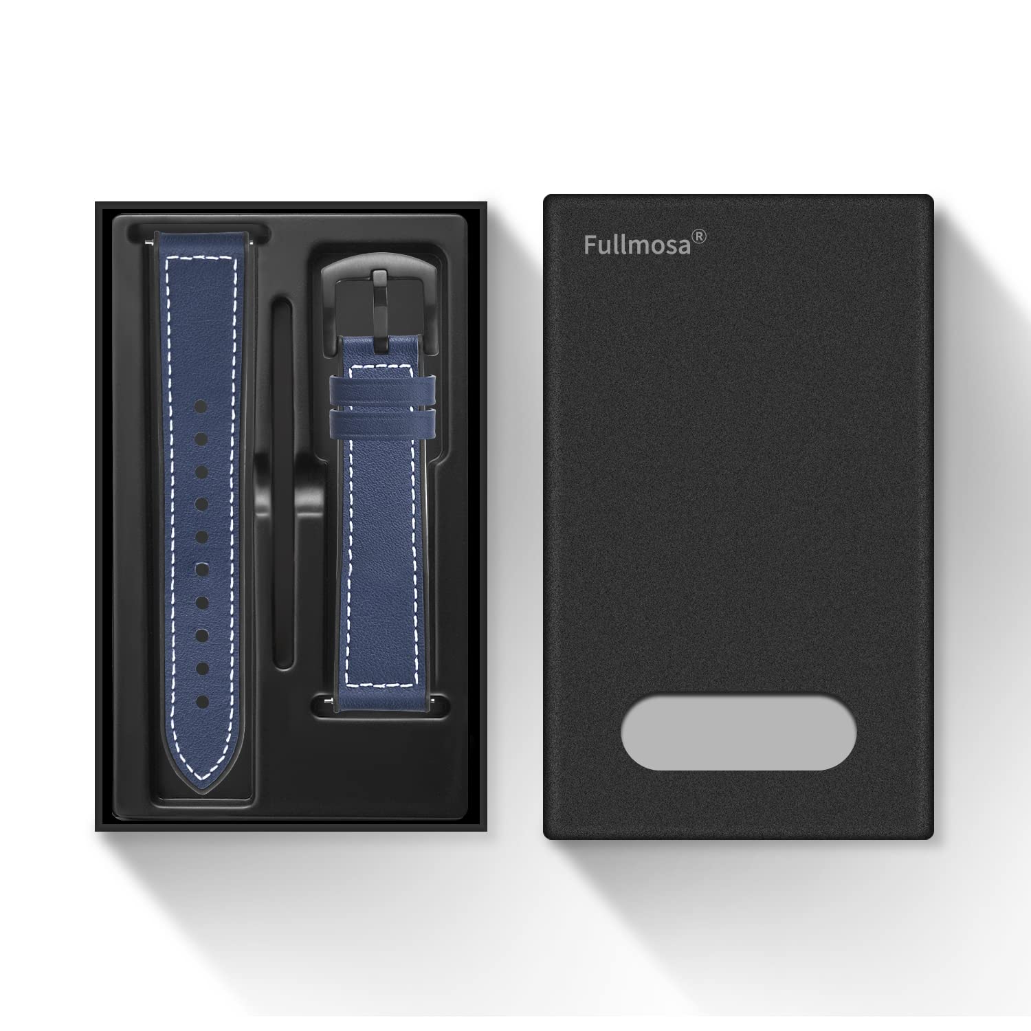 Watch Band | Leather + Silicone Meex Band | Dark Blue Fullmosa watch band