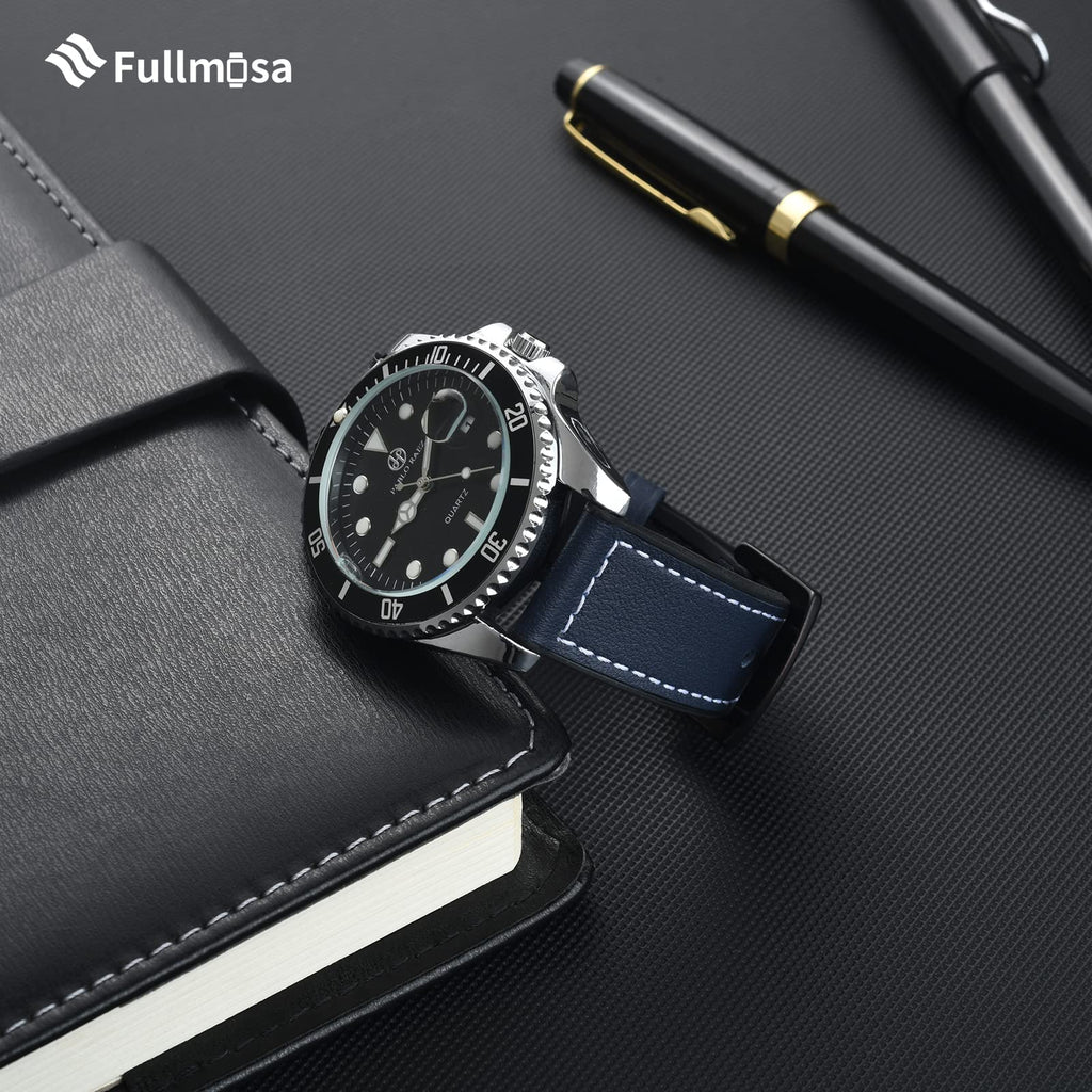 Watch Band | Leather + Silicone Meex Band | Dark Blue Fullmosa watch band