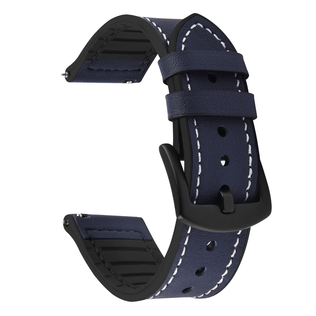 Watch Band | Leather + Silicone Meex Band | Dark Blue Fullmosa watch band 22mm / Black
