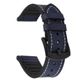 Watch Band | Leather + Silicone Meex Band | Dark Blue Fullmosa watch band 22mm / Black