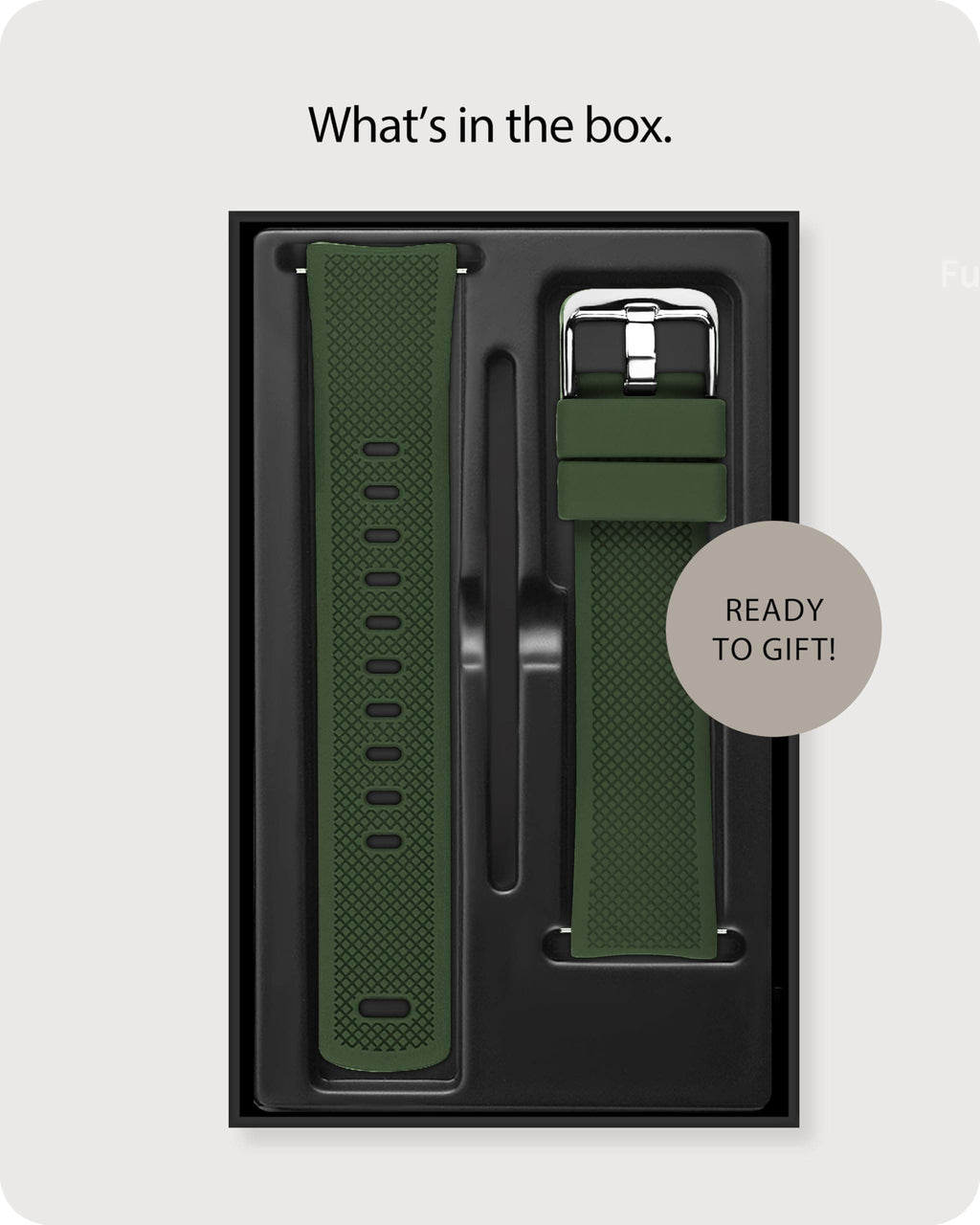 Watch Band | No Gap Army Green+Black Silicone Strap | Eco Fullmosa watch band