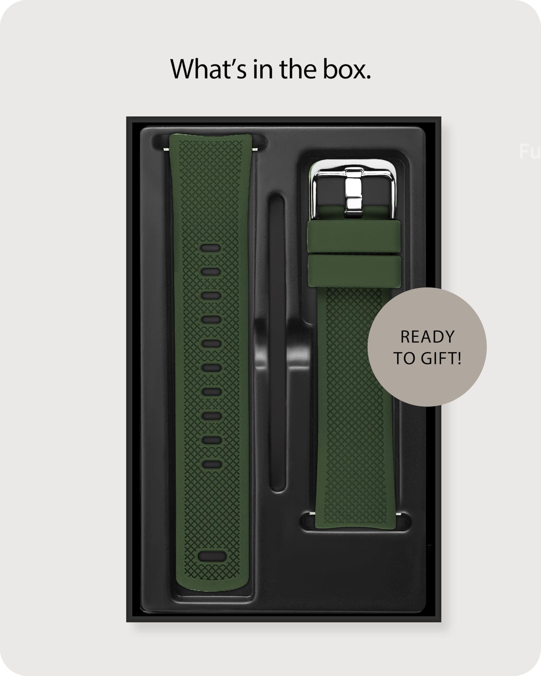 Watch Band | No Gap Army Green+Black Silicone Strap | Eco Fullmosa watch band