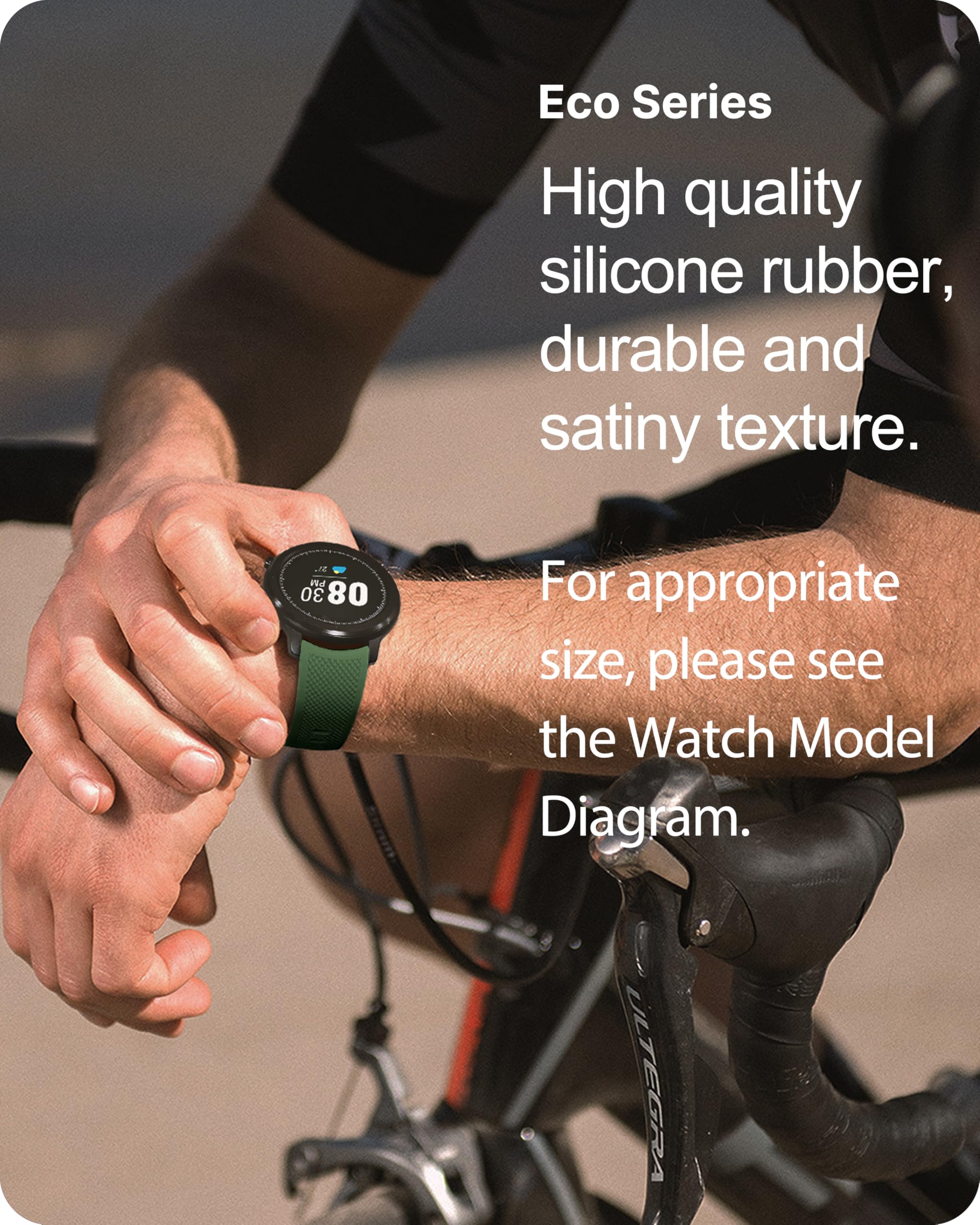 Watch Band | No Gap Army Green+Black Silicone Strap | Eco Fullmosa watch band
