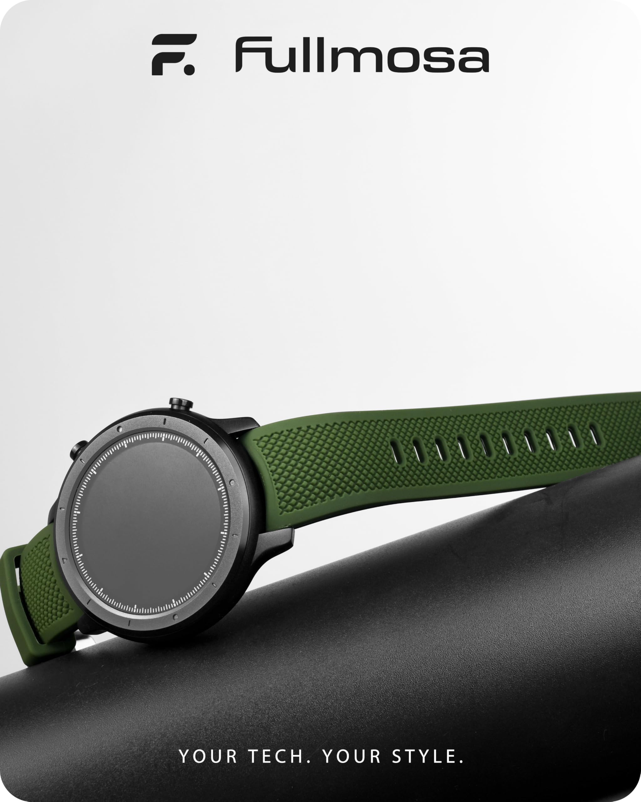 Watch Band | No Gap Army Green+Black Silicone Strap | Eco Fullmosa watch band