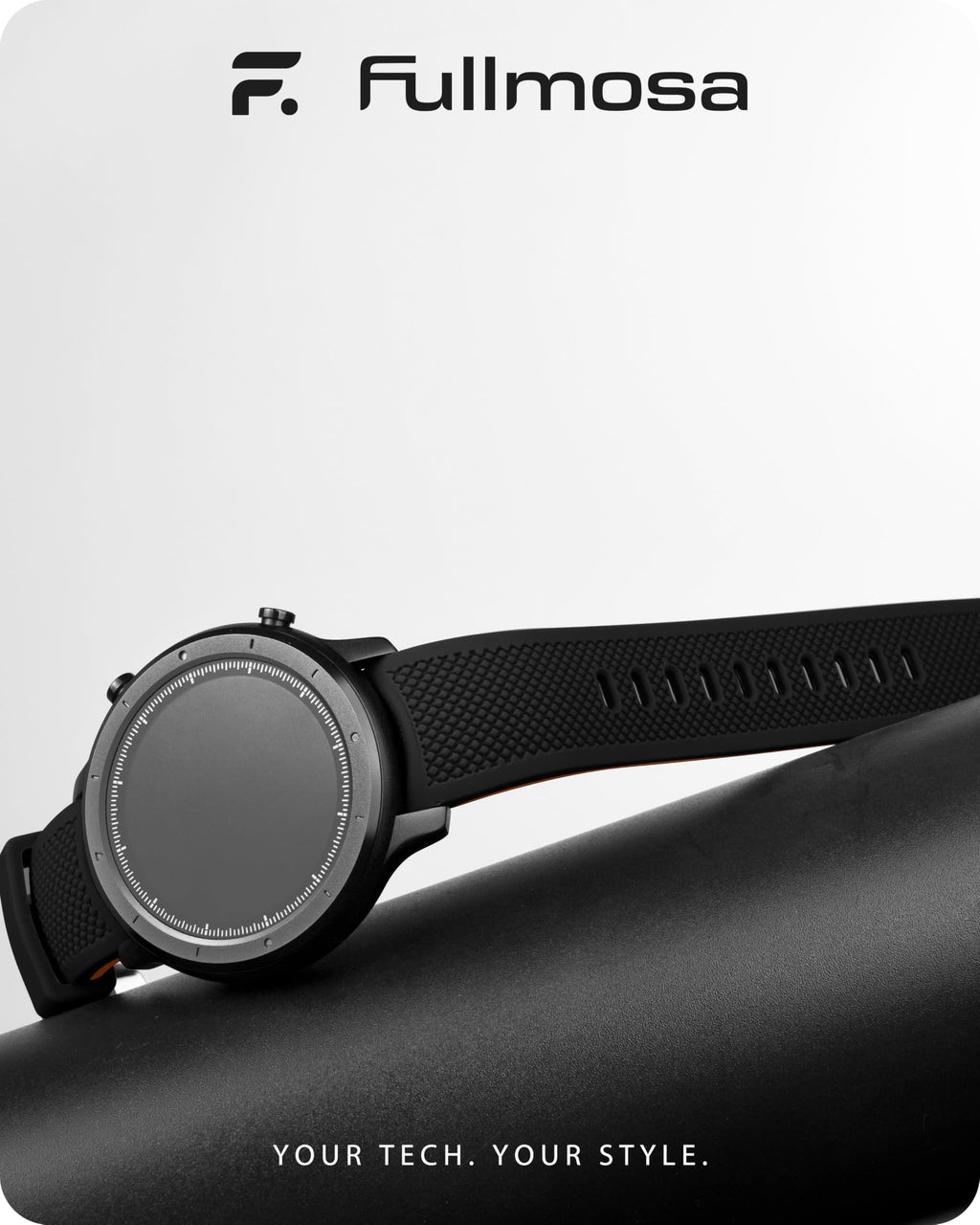 Watch Band | No Gap Black+Orange Silicone Strap | Eco Fullmosa watch band