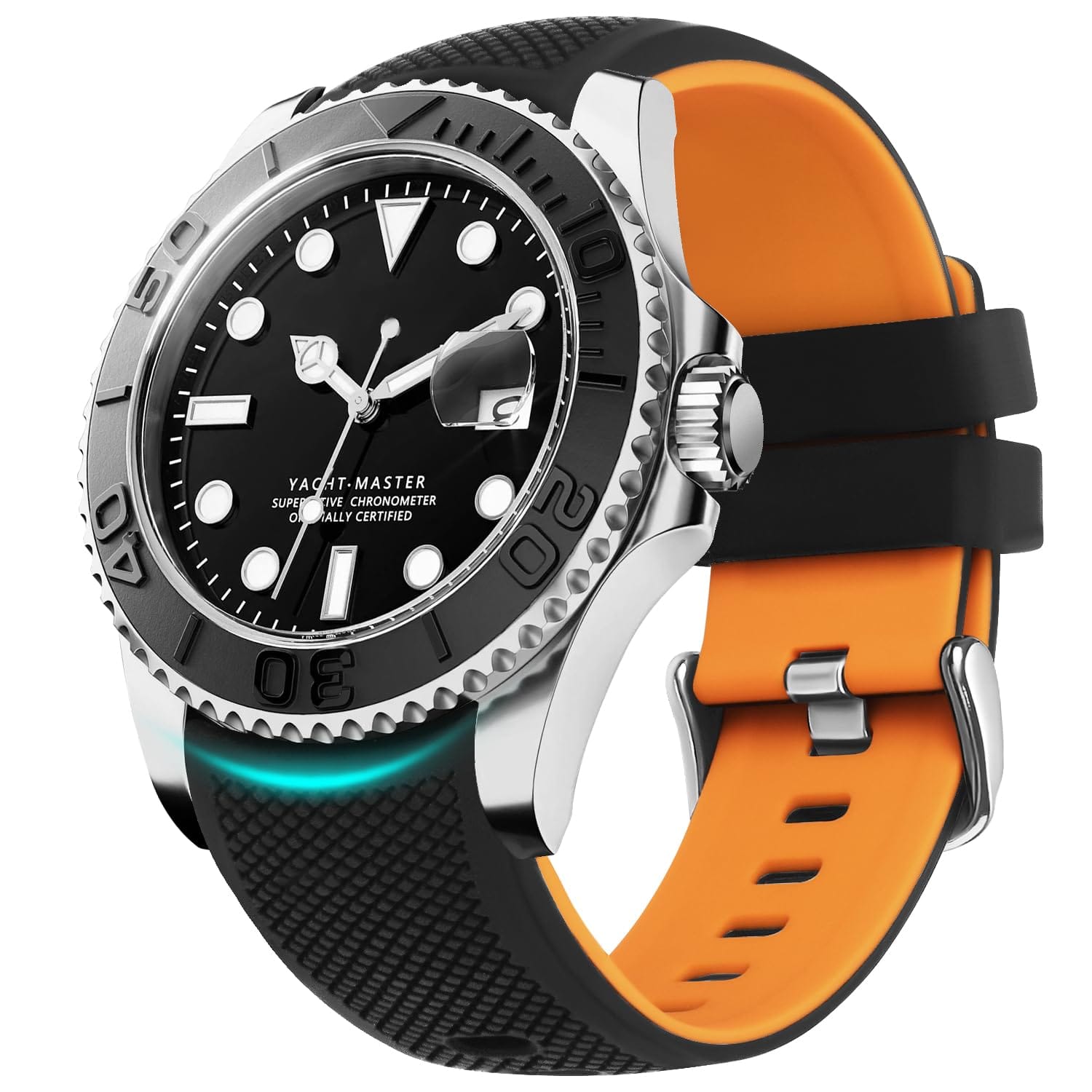 Watch Band | No Gap Black+Orange Silicone Strap | Eco Fullmosa watch band