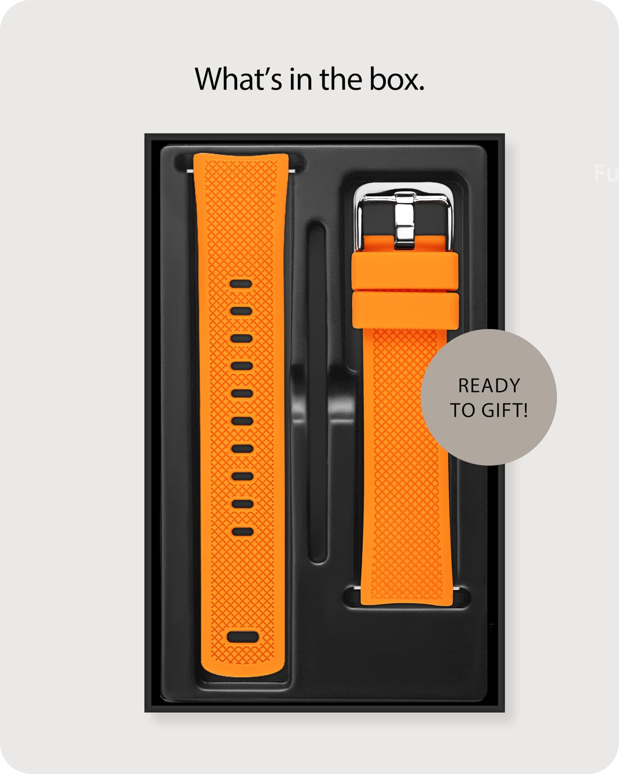 Watch Band | No Gap Orange+Black Silicone Strap | Eco Fullmosa watch band 22mm / Orange+Black