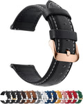 Watch Band | Quick Release Leather Watch Strap | Black Fullmosa 18mm / Rosegold