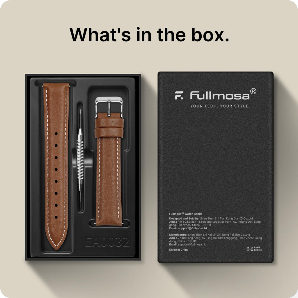 Watch Band | Quick Release Leather Watch Strap | Brown Fullmosa