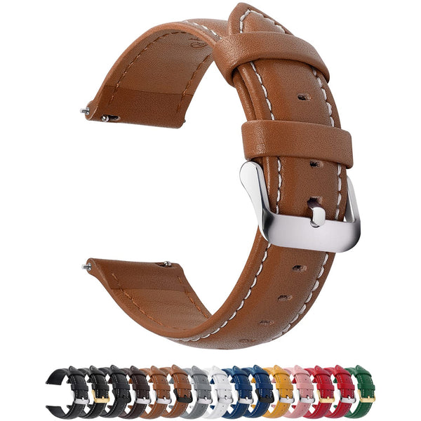 Watch Band | Quick Release Leather Watch Strap | Brown Fullmosa 18mm / silver