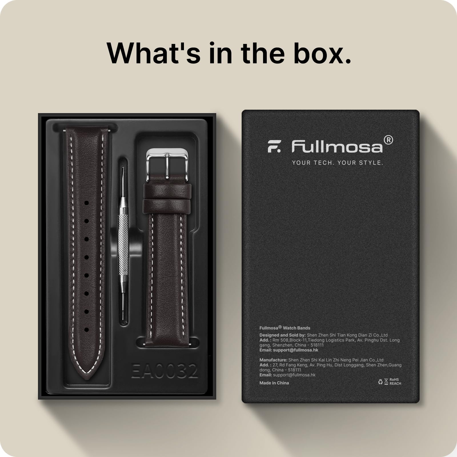 Watch Band | Quick Release Leather Watch Strap | Dark Brown Fullmosa
