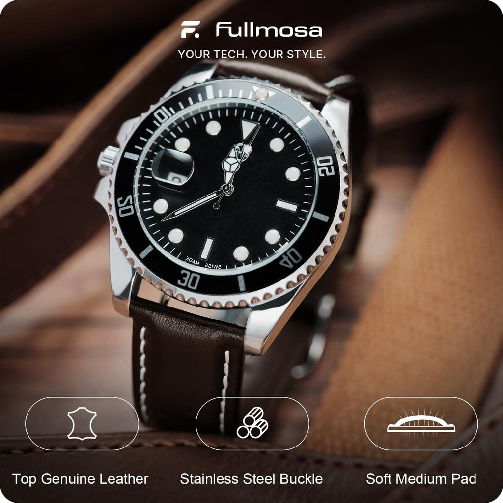 Watch Band | Quick Release Leather Watch Strap | Dark Brown Fullmosa