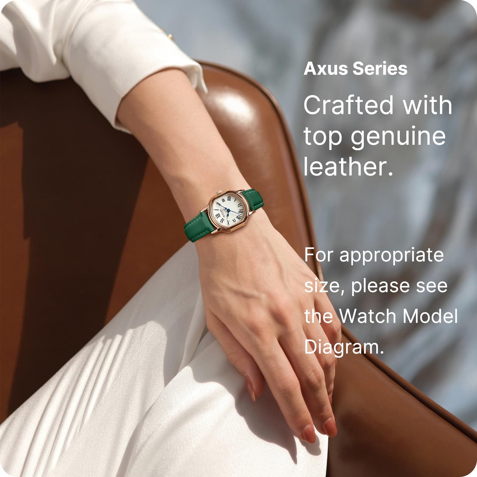Watch Band | Quick Release Leather Watch Strap | Dark Green Fullmosa 22mm / golden
