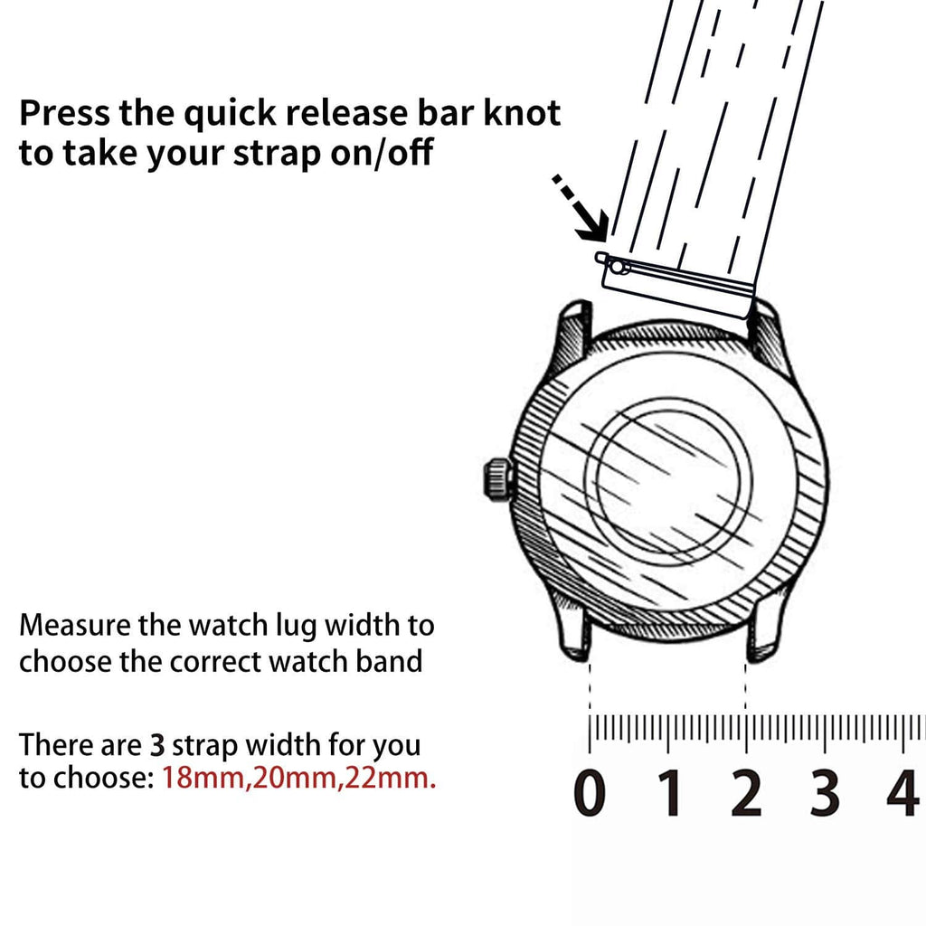 Watch Band | Quick Release Leather Watch Strap | Gradient Black Fullmosa