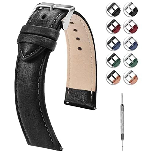 Watch Band | Quick Release Leather Watch Strap | Gradient Black Fullmosa 18mm / silver