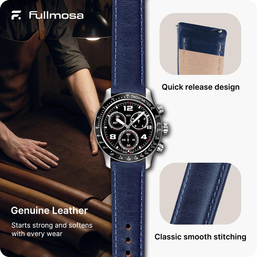 Watch Band | Quick Release Leather Watch Strap | Gradient Blue Fullmosa watch band