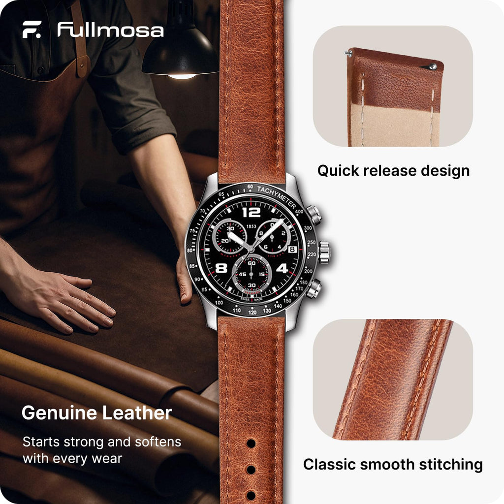 Watch Band | Quick Release Leather Watch Strap | Gradient Brown Fullmosa