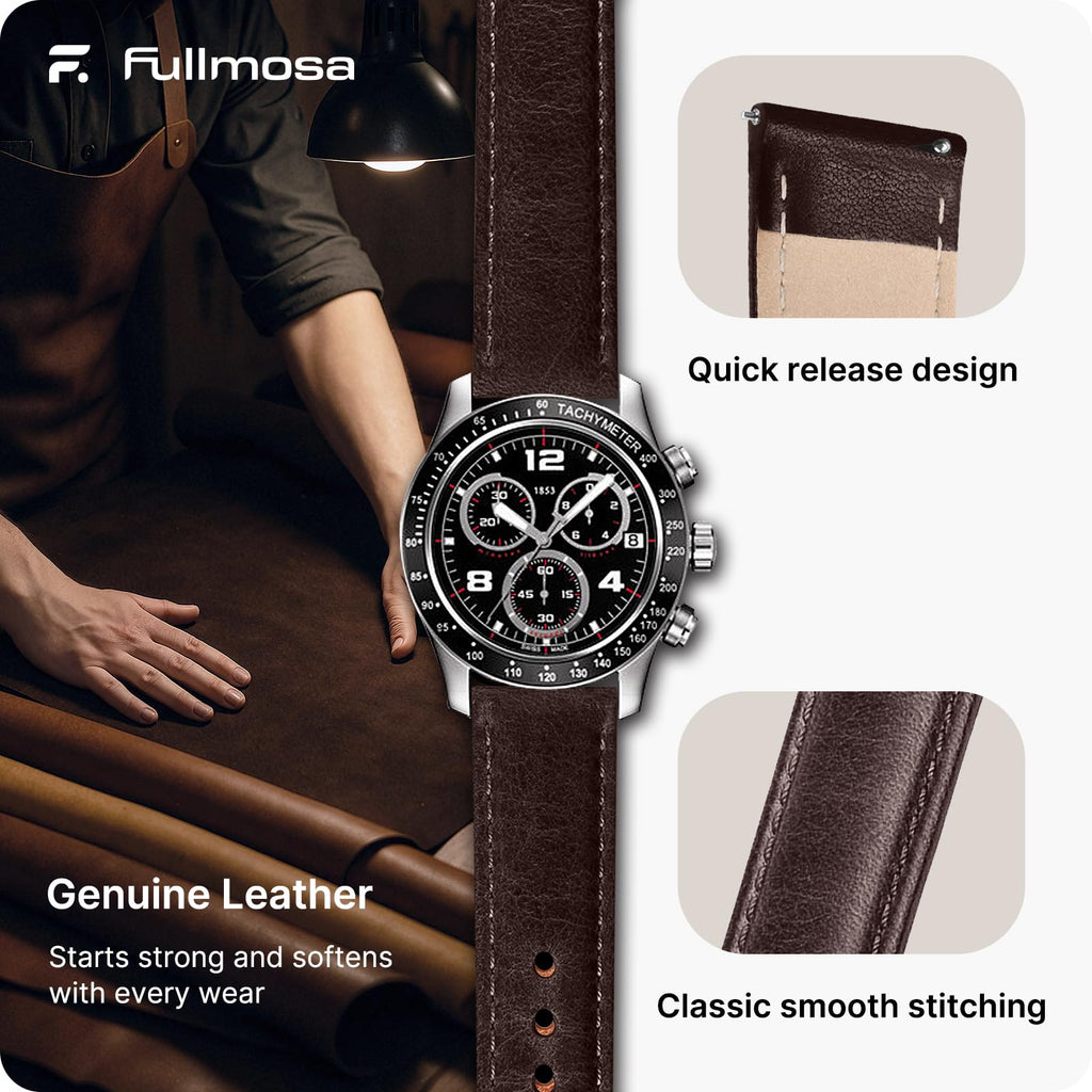 Watch Band | Quick Release Leather Watch Strap | Gradient Coffee Fullmosa