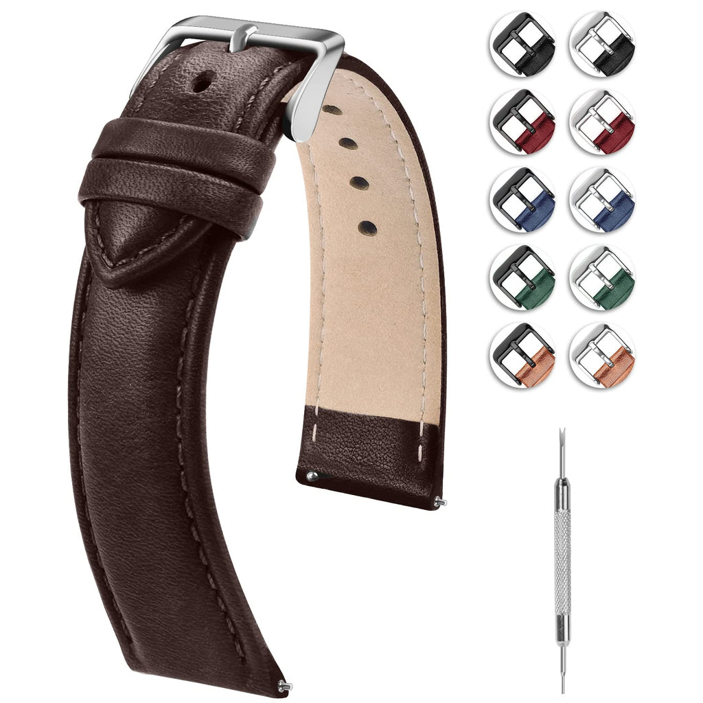 Watch Band | Quick Release Leather Watch Strap | Gradient Coffee Fullmosa 18mm / sliver