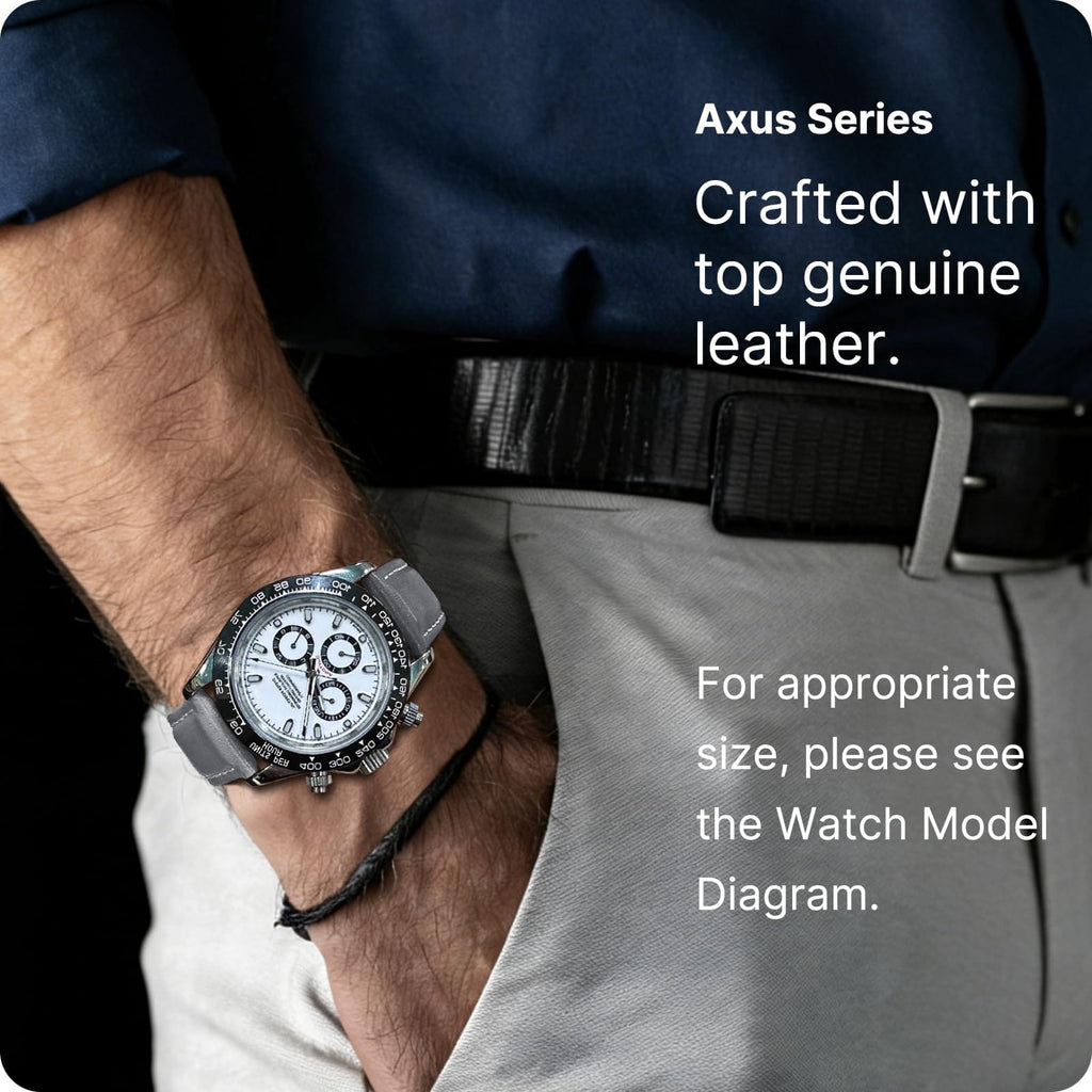 Watch Band | Quick Release Leather Watch Strap | Grey Fullmosa