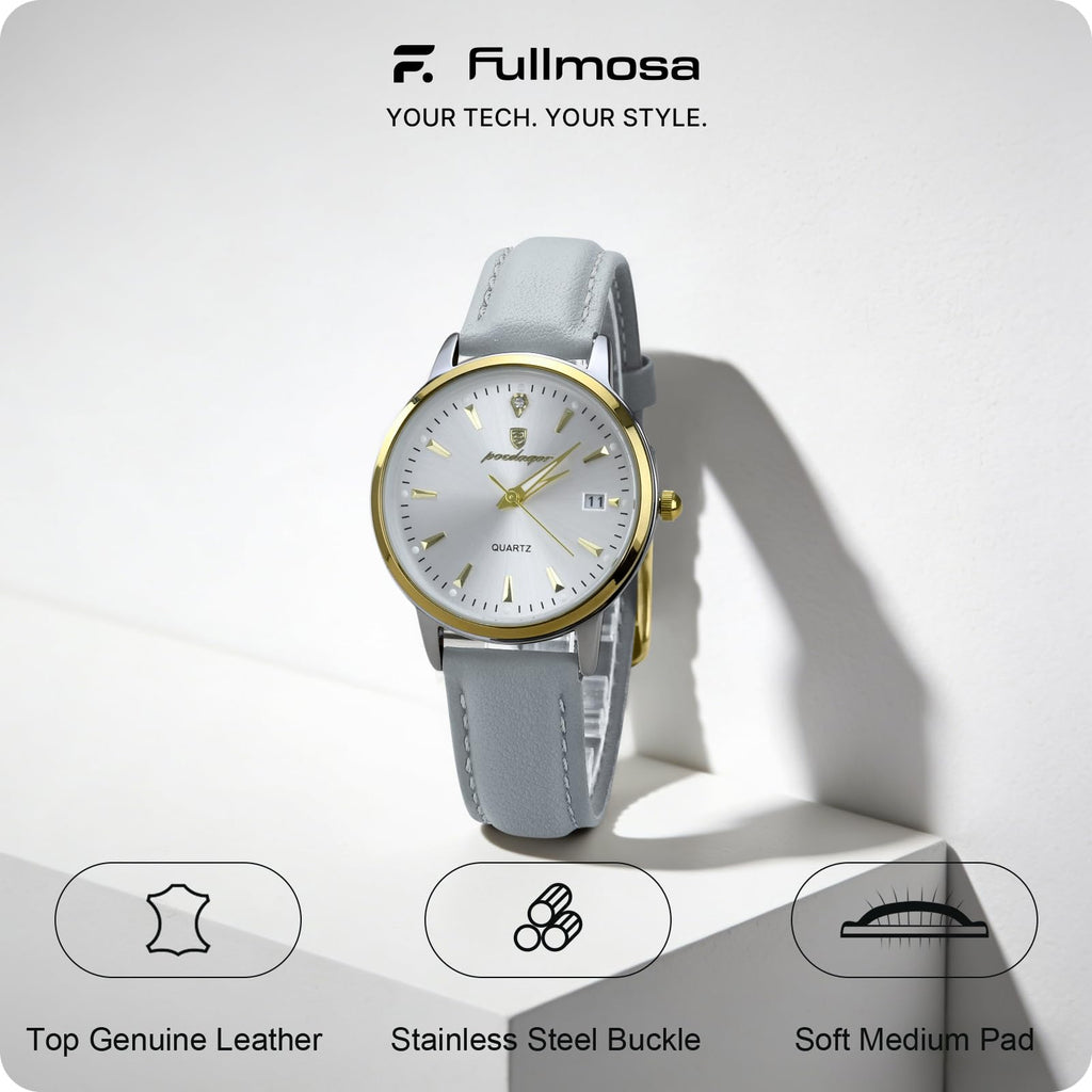 Watch Band | Quick Release Leather Watch Strap | Light Gray Fullmosa