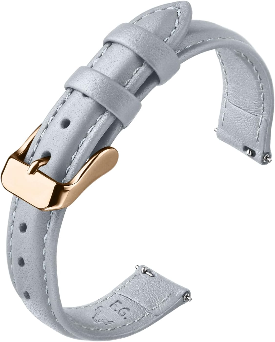 Watch Band | Quick Release Leather Watch Strap | Light Gray Fullmosa 18mm / Rosegold