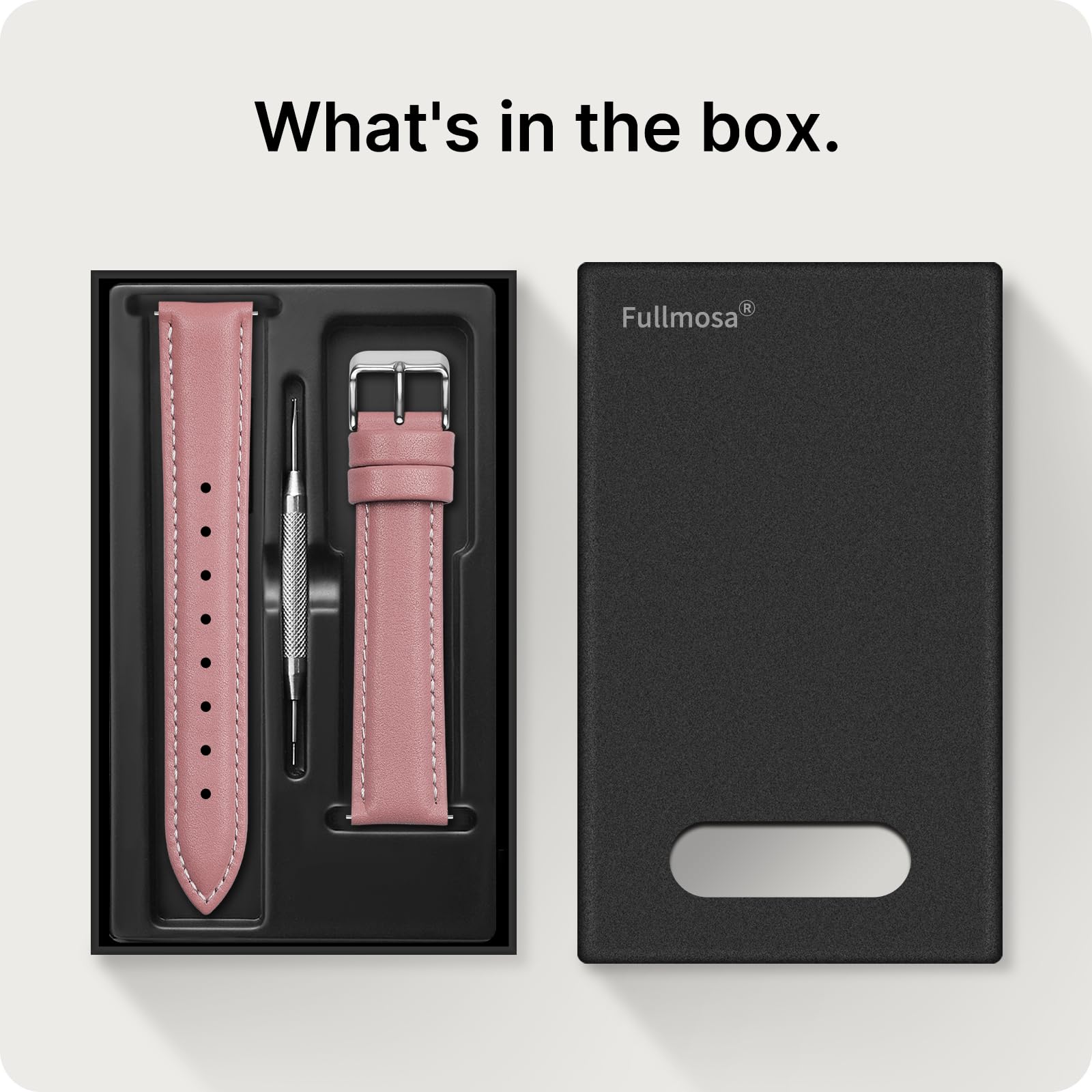Watch Band | Quick Release Leather Watch Strap | Pink Fullmosa