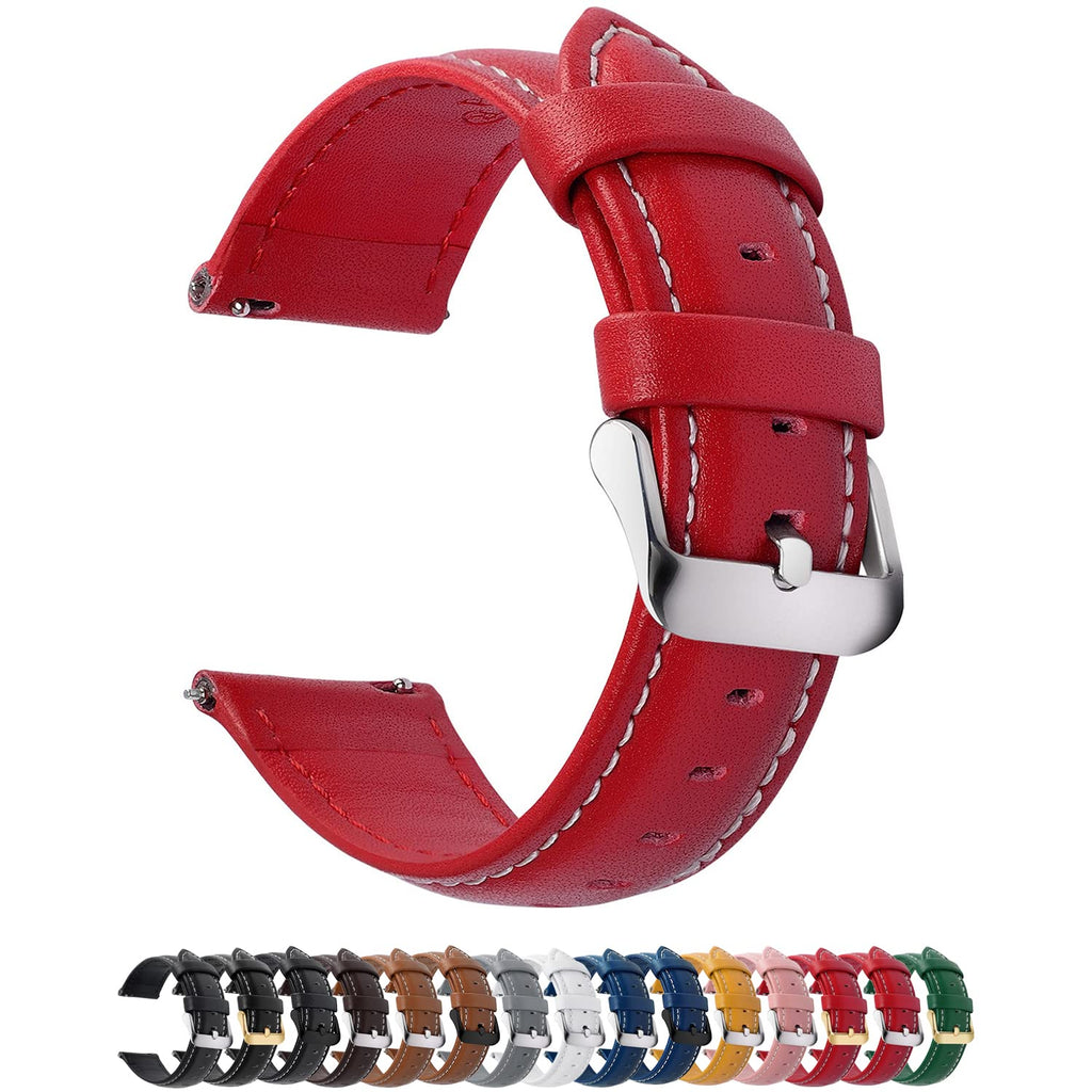 Watch Band | Quick Release Leather Watch Strap | Red Fullmosa