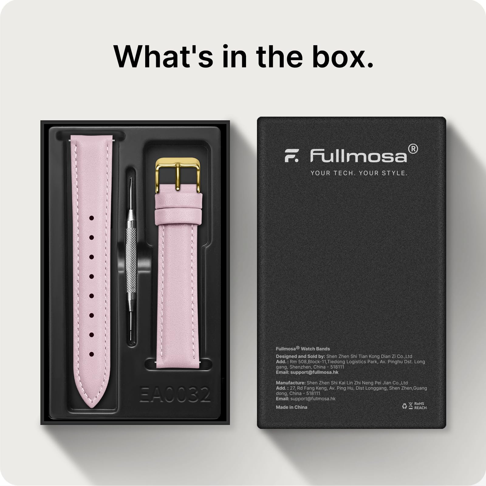 Watch Band | Quick Release Leather Watch Strap | Sand Pink Fullmosa
