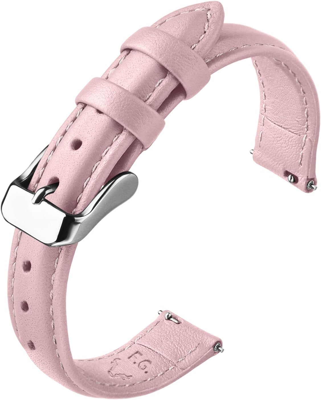 Watch Band | Quick Release Leather Watch Strap | Sand Pink Fullmosa 16mm / Silver