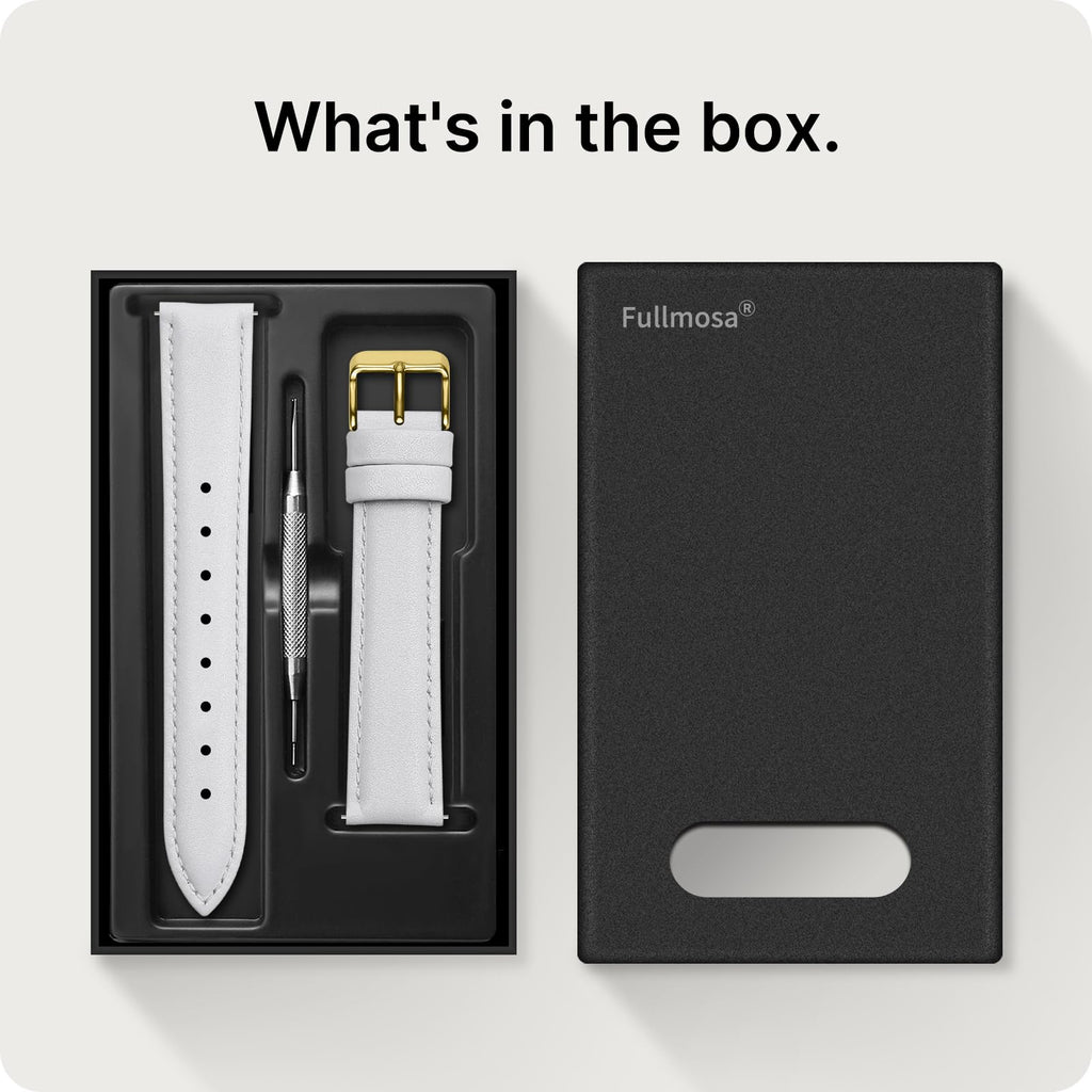 Watch Band | Quick Release Leather Watch Strap | White Fullmosa