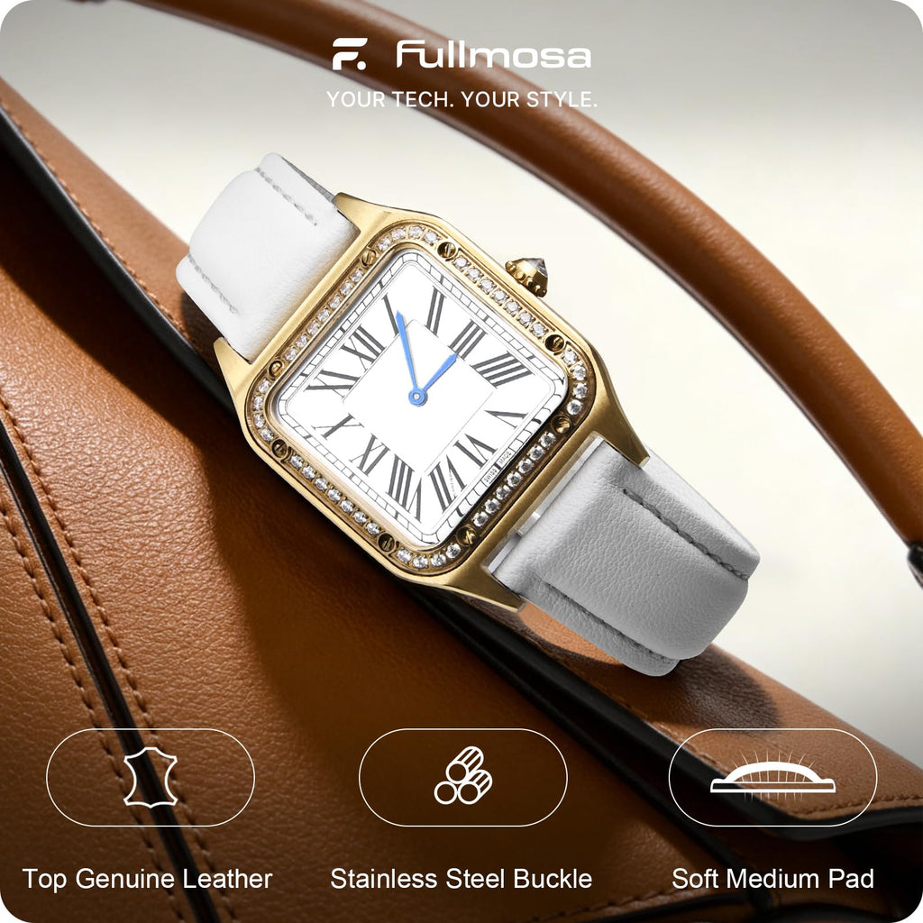 Watch Band | Quick Release Leather Watch Strap | White Fullmosa