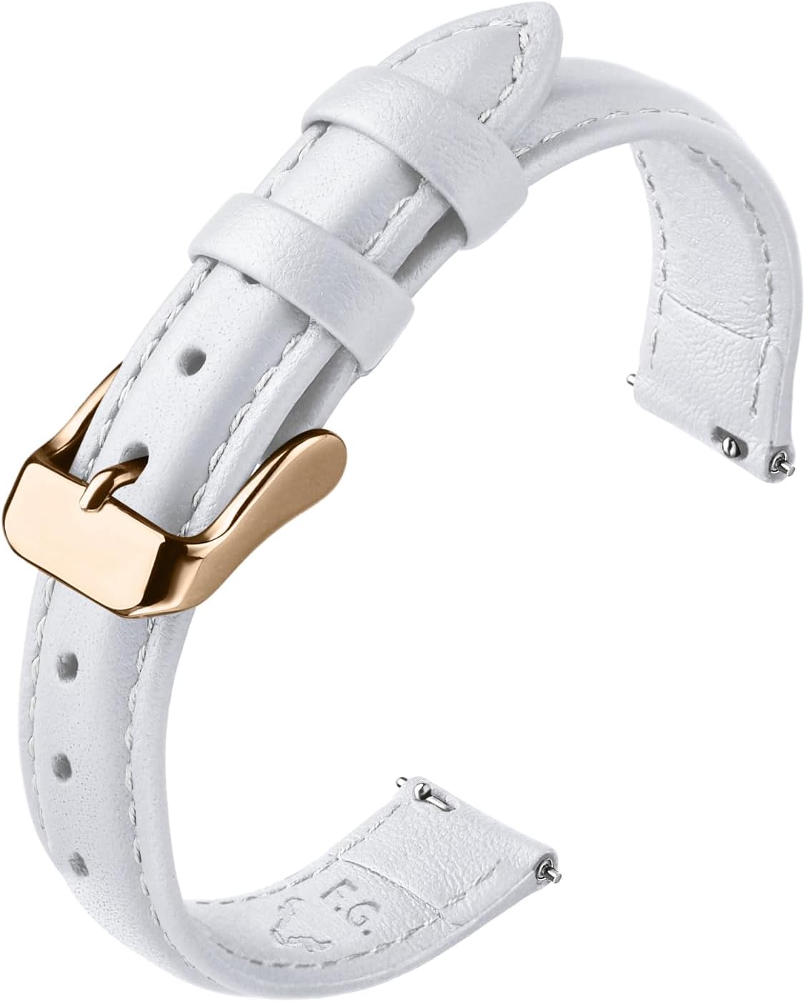 Watch Band | Quick Release Leather Watch Strap | White Fullmosa 18mm / Rosegold