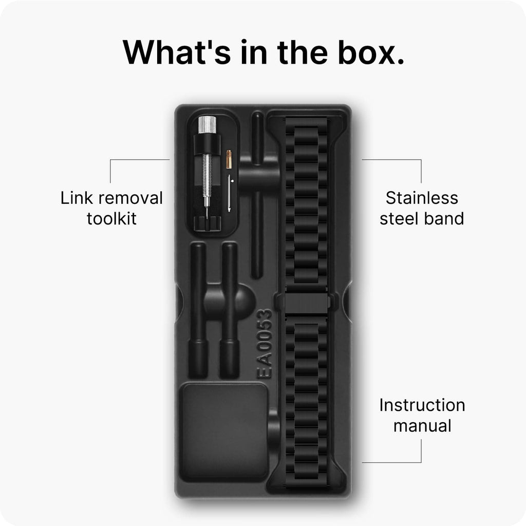 Watch Band | Quick Release Stainless Steel Watch Strap | Black Fullmosa