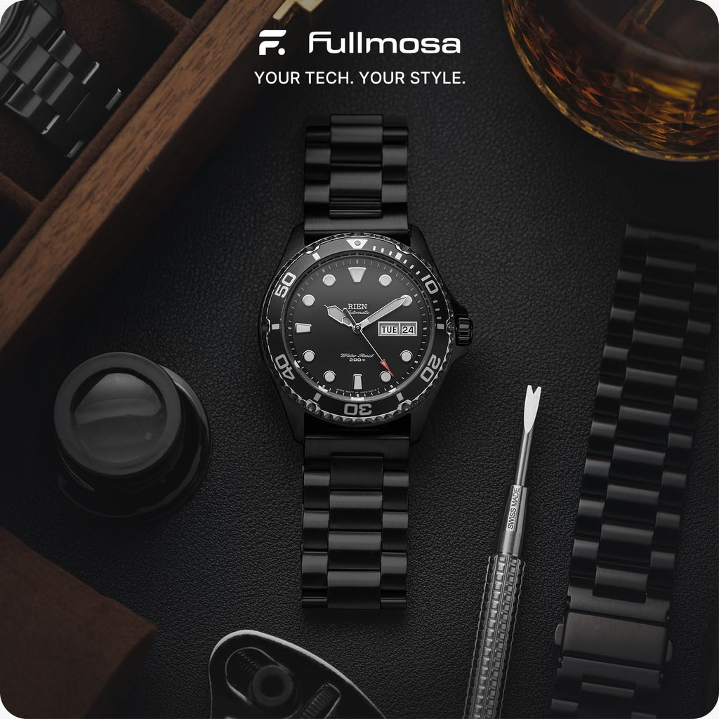 Watch Band | Quick Release Stainless Steel Watch Strap | Black Fullmosa