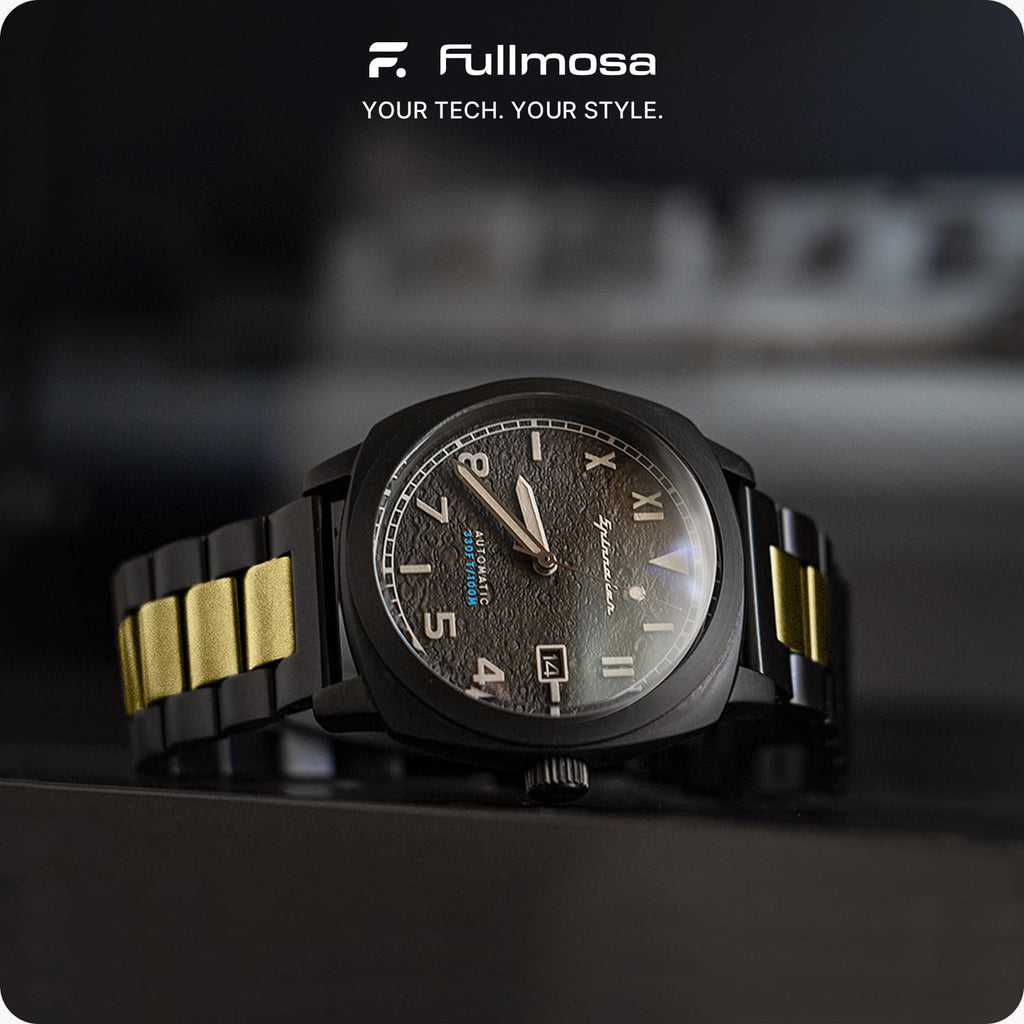 Watch Band | Quick Release Stainless Steel Watch Strap | Black+Golden Fullmosa
