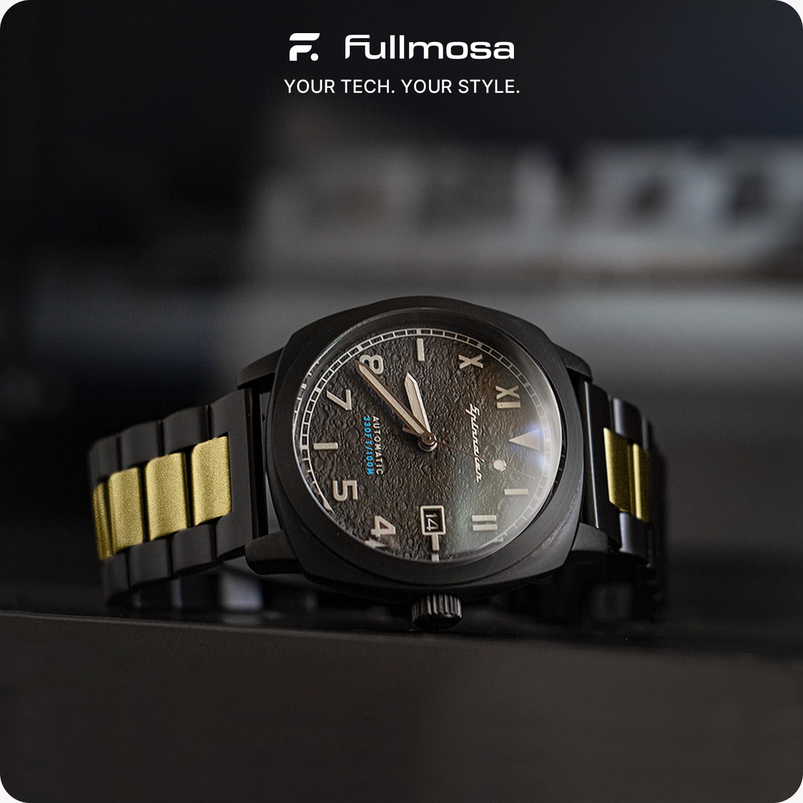 Watch Band | Quick Release Stainless Steel Watch Strap | Black+Golden Fullmosa