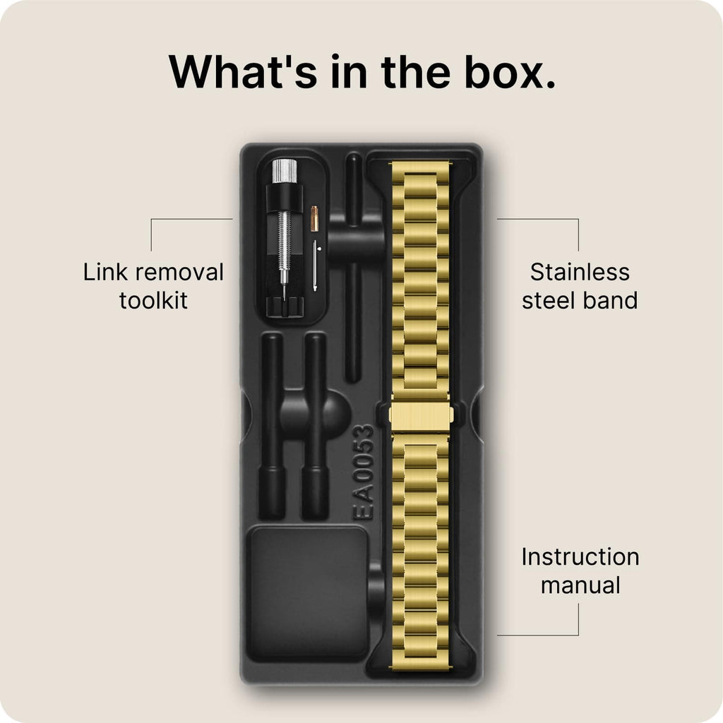 Watch Band | Quick Release Stainless Steel Watch Strap | Golden Fullmosa