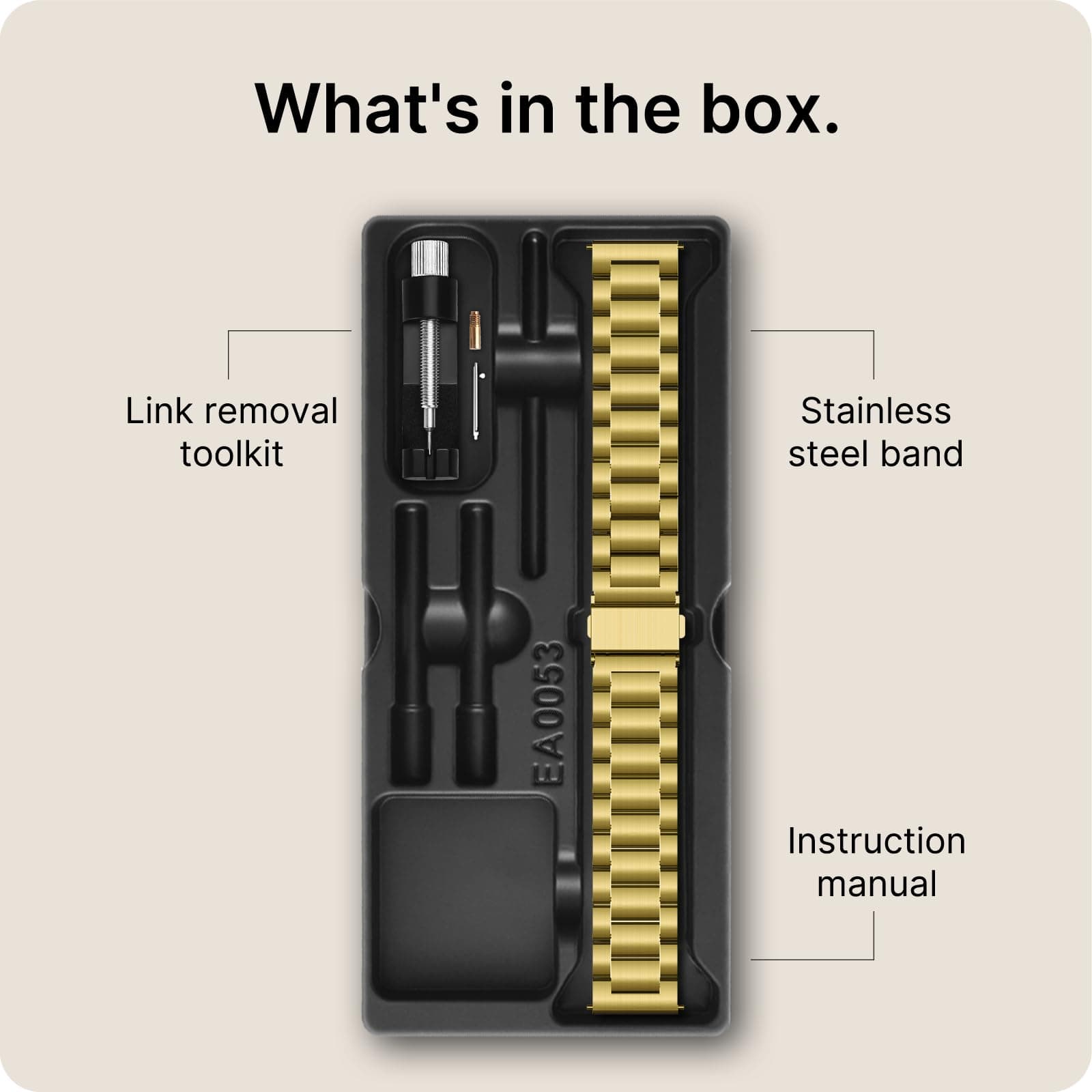 Watch Band | Quick Release Stainless Steel Watch Strap | Golden Fullmosa