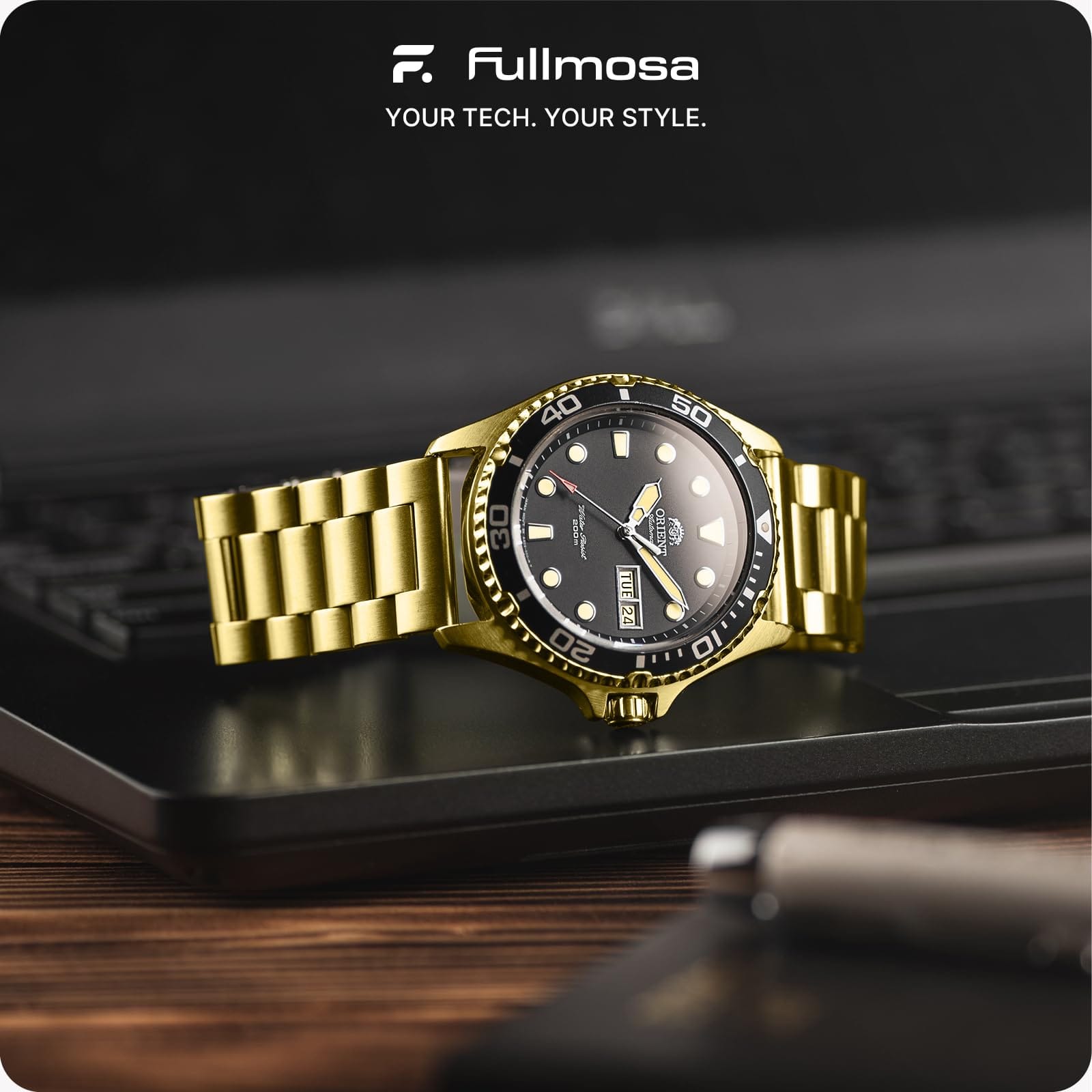 Watch Band | Quick Release Stainless Steel Watch Strap | Golden Fullmosa