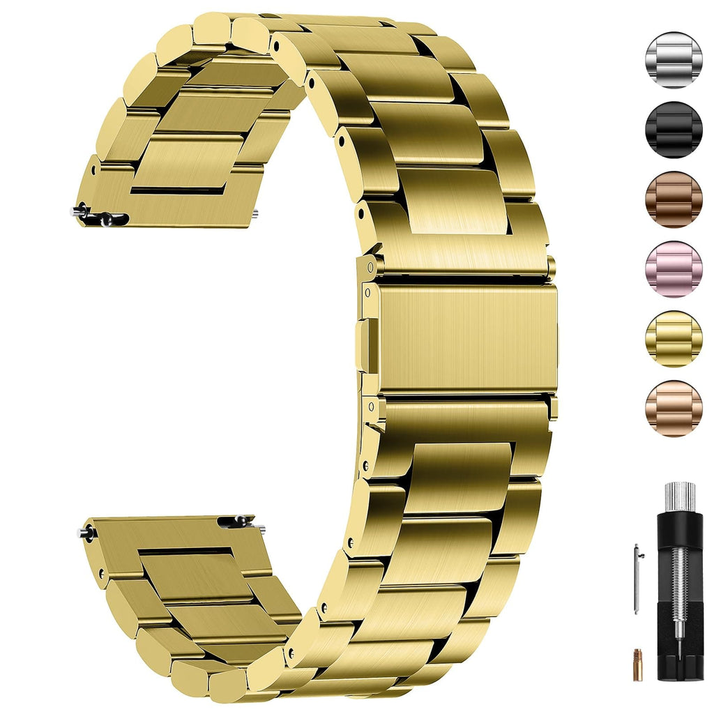Watch Band | Quick Release Stainless Steel Watch Strap | Golden Fullmosa
