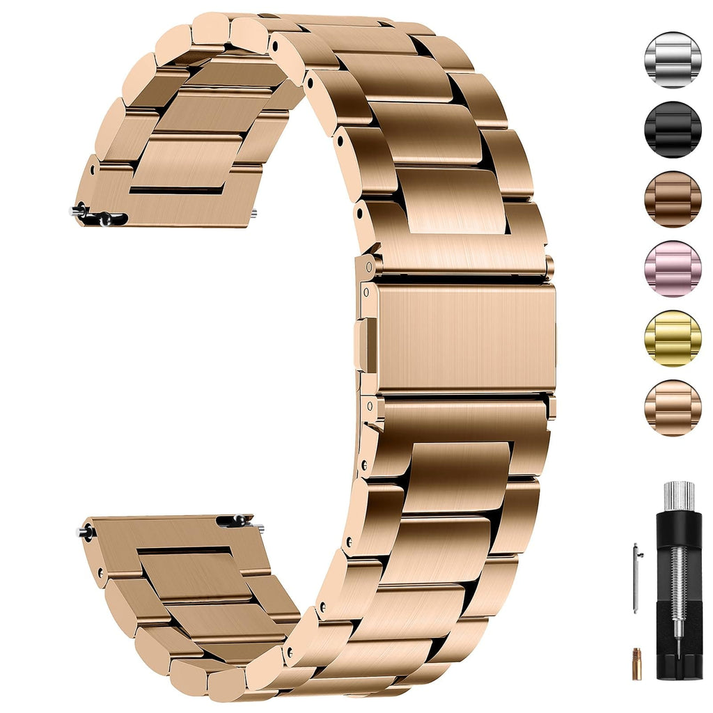 Watch Band | Quick Release Stainless Steel Watch Strap | Rose Gold Fullmosa