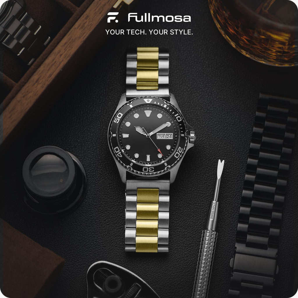Watch Band | Quick Release Stainless Steel Watch Strap | Silver+Golden Fullmosa