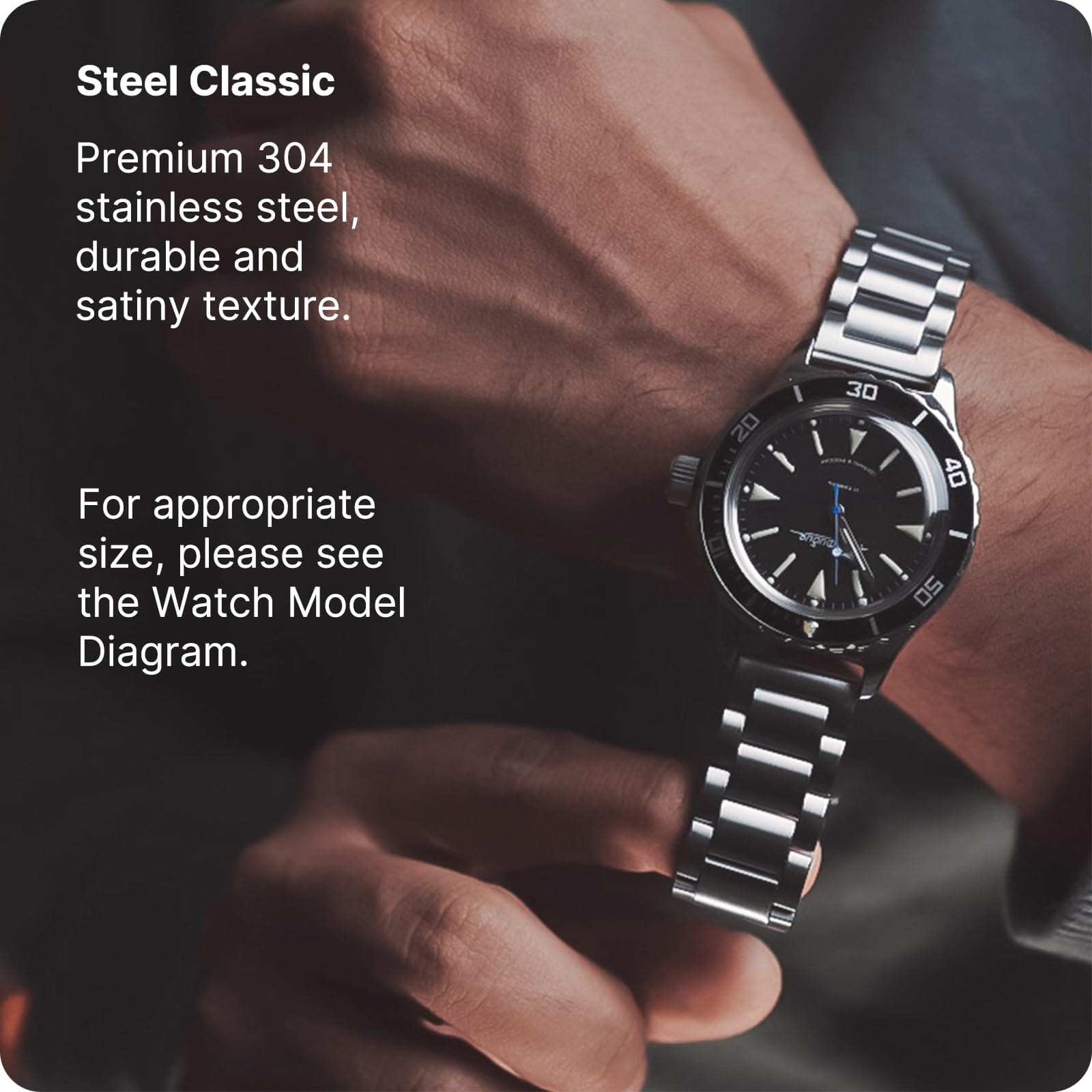 Watch Band | Quick Release Stainless Steel Watch Strap | Silver Fullmosa watch band