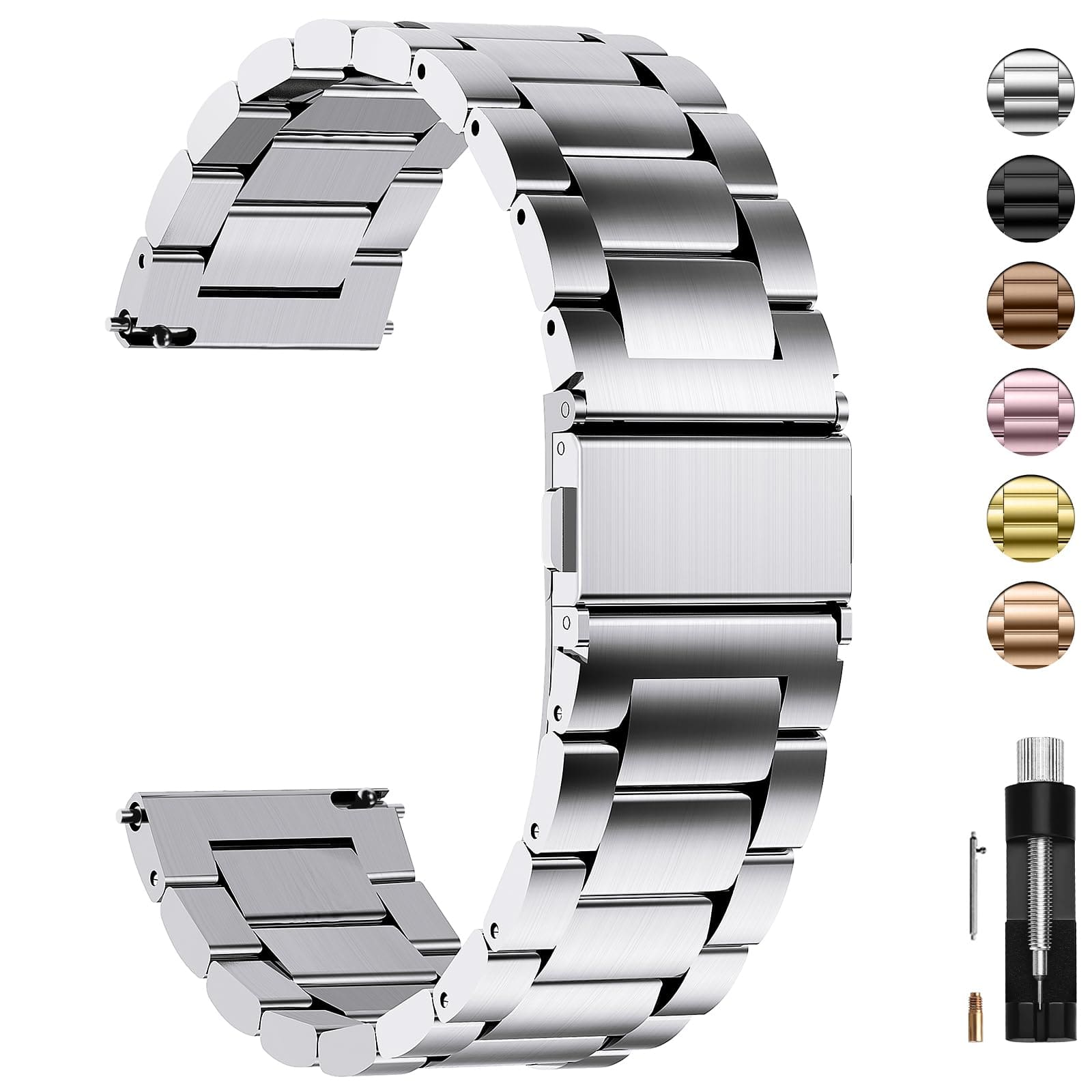 Watch Band | Quick Release Stainless Steel Watch Strap | Silver Fullmosa watch band