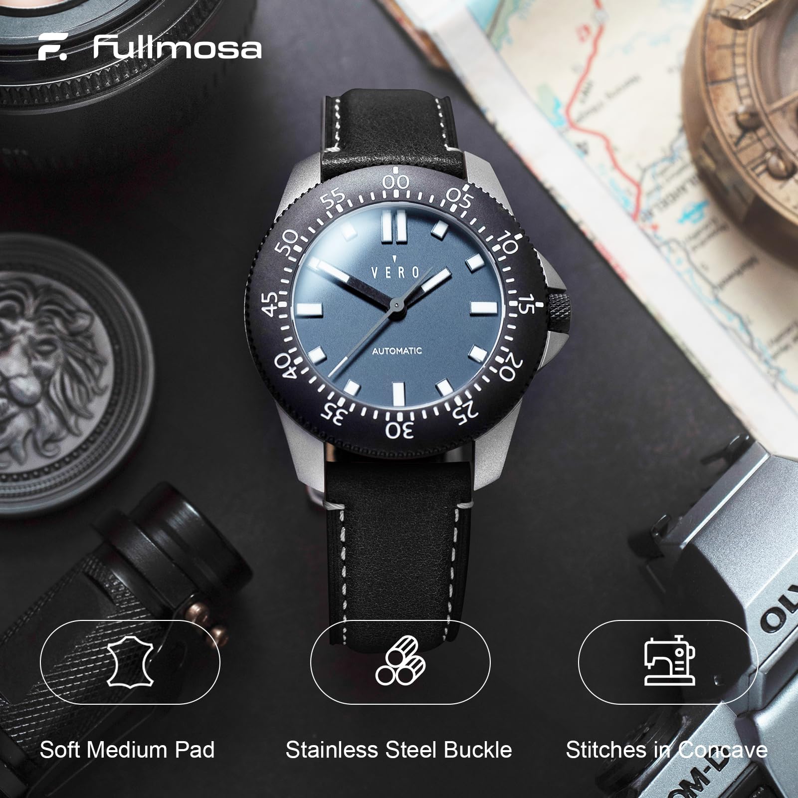 Watch Band | Yola leather Band | Black Fullmosa watch band