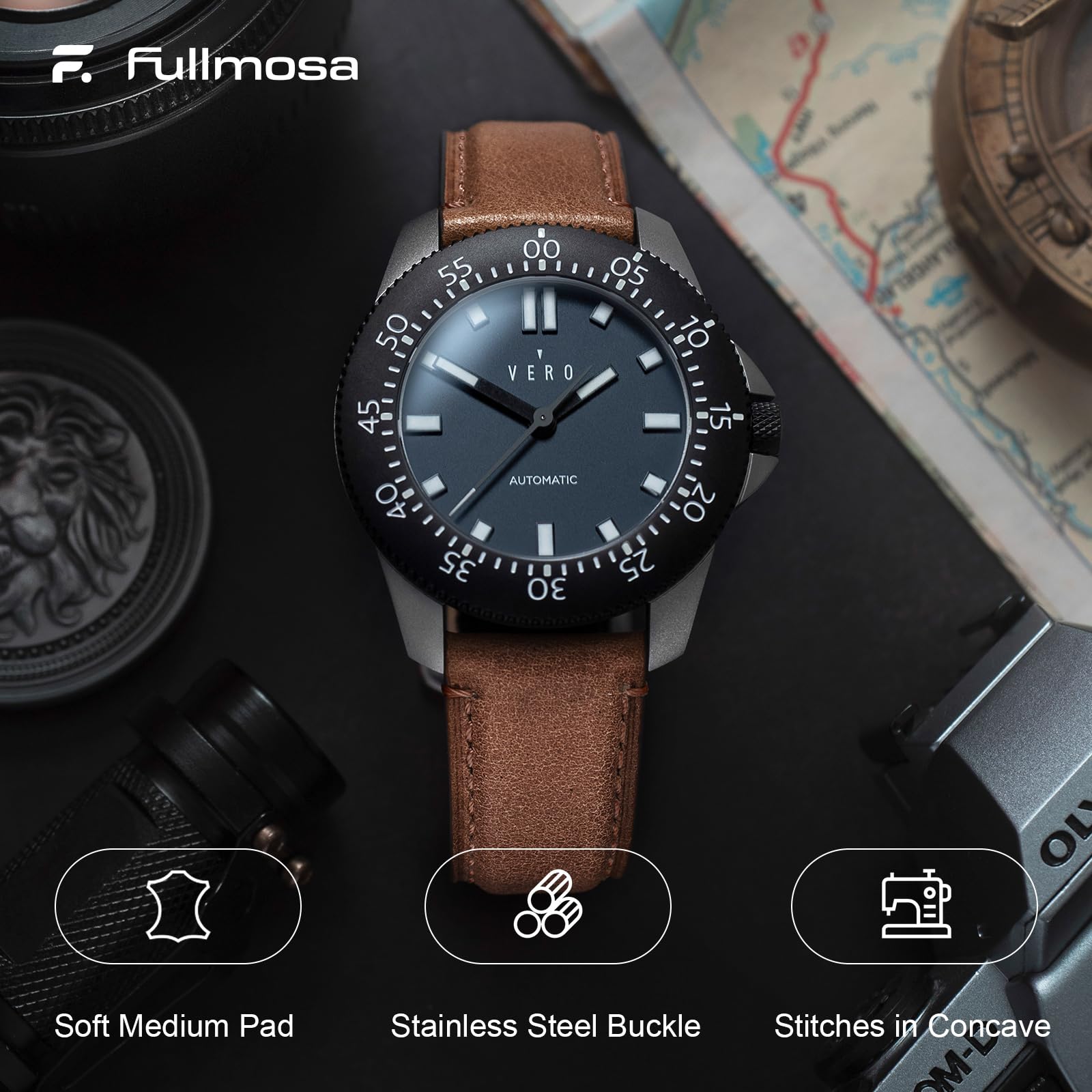 Watch Band | Yola leather Band | Dark Brown Fullmosa watch band