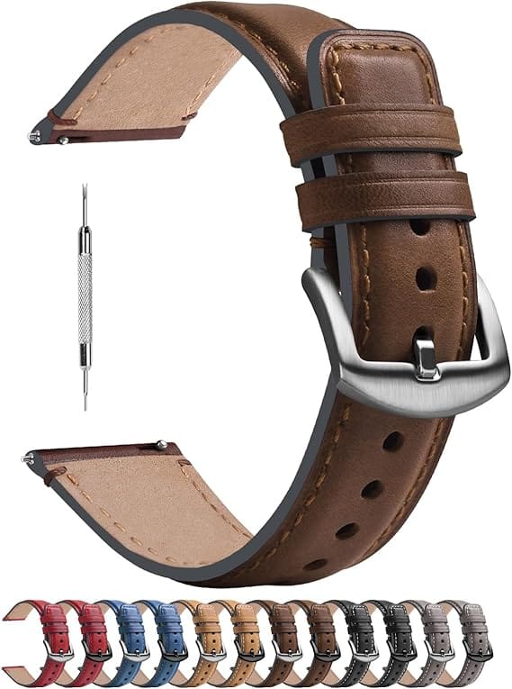 Watch Band | Yola leather Band | Dark Brown Fullmosa watch band 18mm / Silver