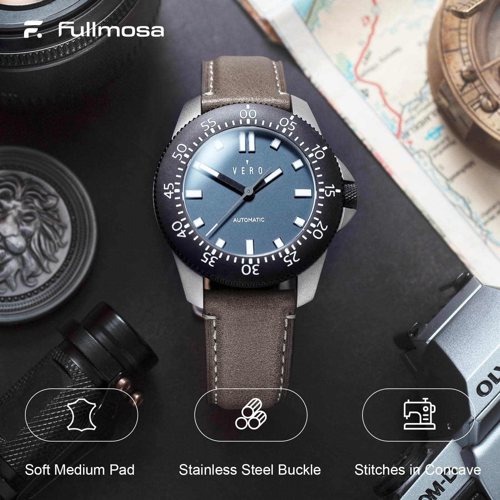 Watch Band | Yola leather Band | Grey Fullmosa watch band