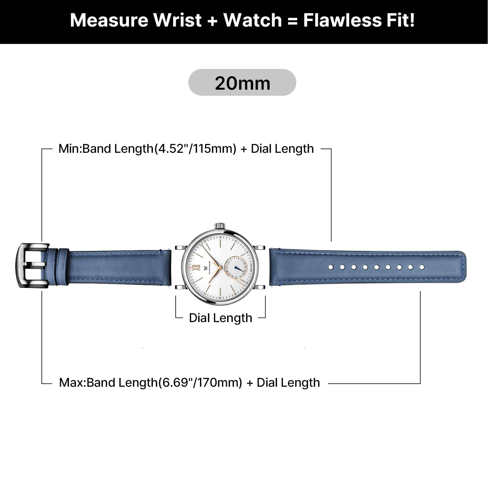Watch Band | Yola leather Band | Light Blue Fullmosa watch band